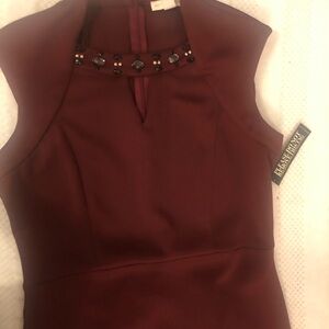 Embellished Burgundy Dress
